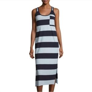ATM Anthony Thomas Melillo Blue Stripes Sleeveless Tank Midi Womens Size XS